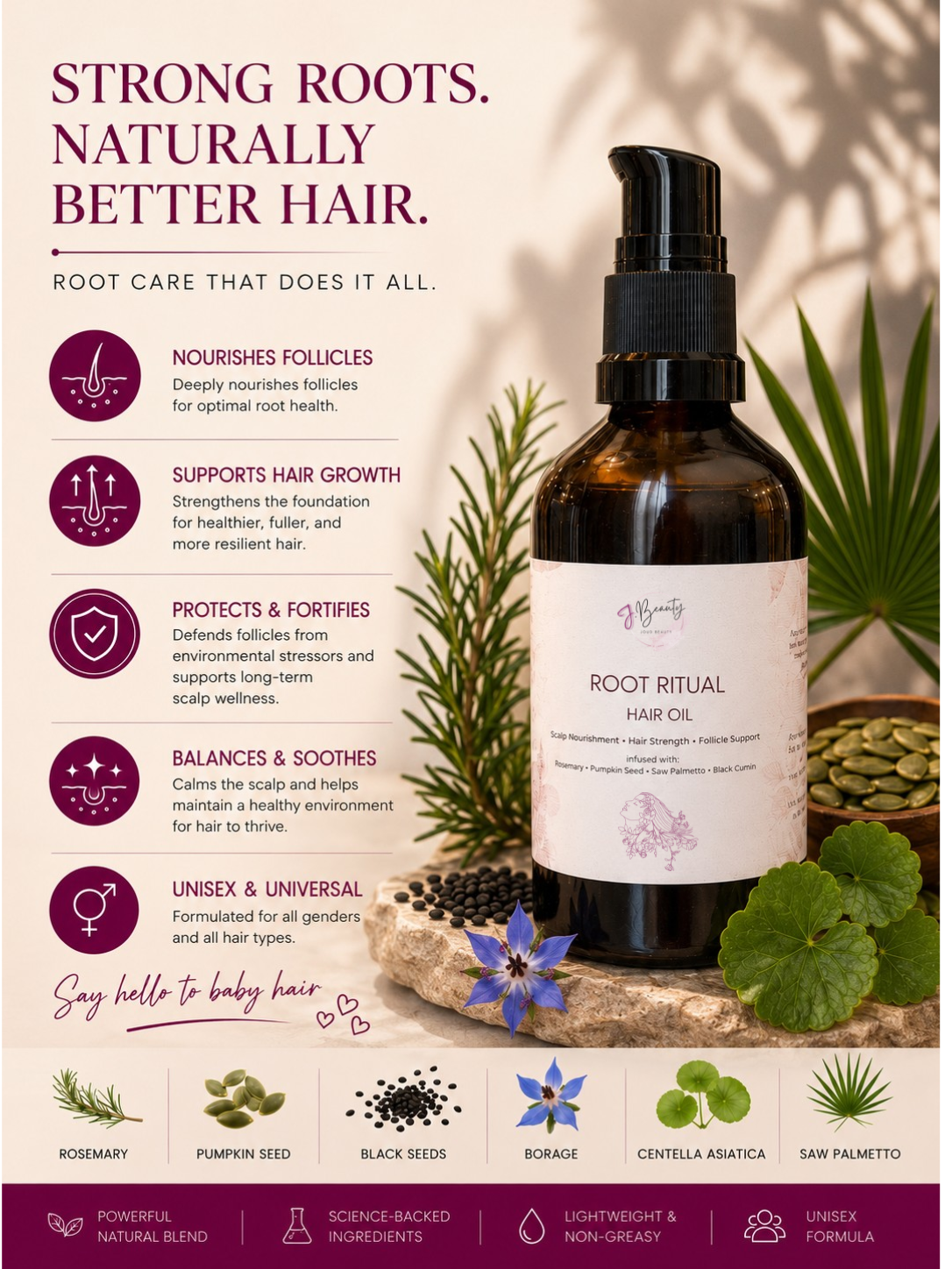 Root Ritual Hair Oil- زيت إنبات و دعم بصيلات الشعر