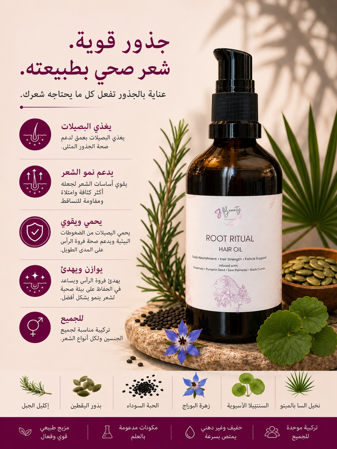 Root Ritual Hair Oil- زيت إنبات و دعم بصيلات الشعر